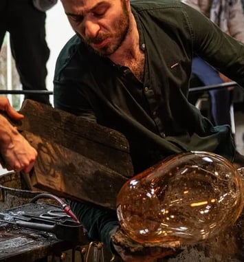 Démonstration de soufflage de verre
